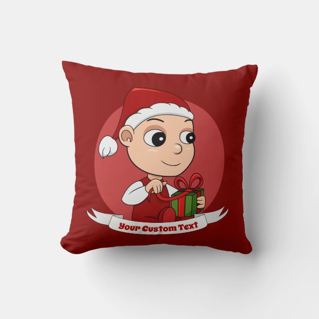 Cute Christmas baby cartoon Throw Pillow (Front)