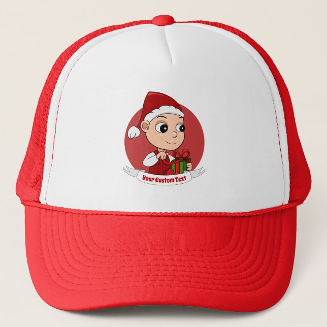 Cute Christmas baby cartoon Trucker Hat (Front)
