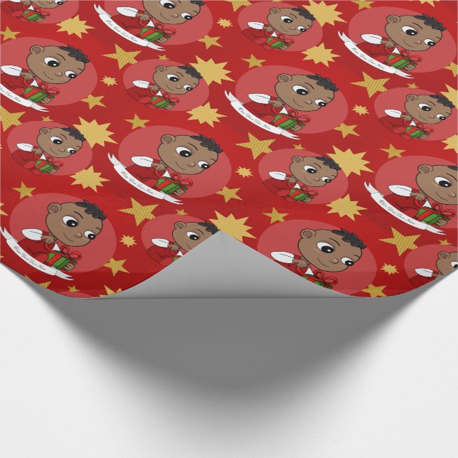 Cute Christmas baby cartoon Wrapping Paper (Corner)