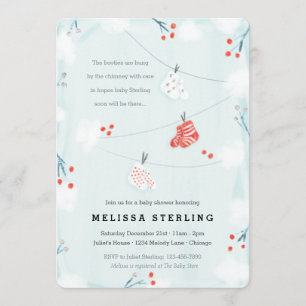 Cute Christmas Baby Shower Invitation