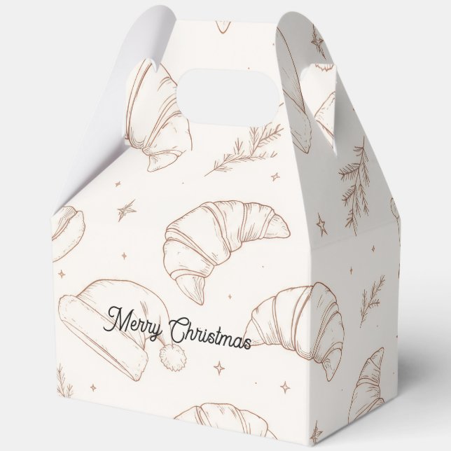 Cute christmas bakery croissant pattern favour box (Front)
