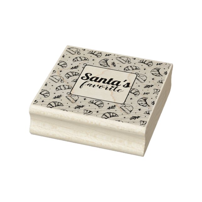 Cute christmas bakery croissant pattern rubber stamp (Stamp)