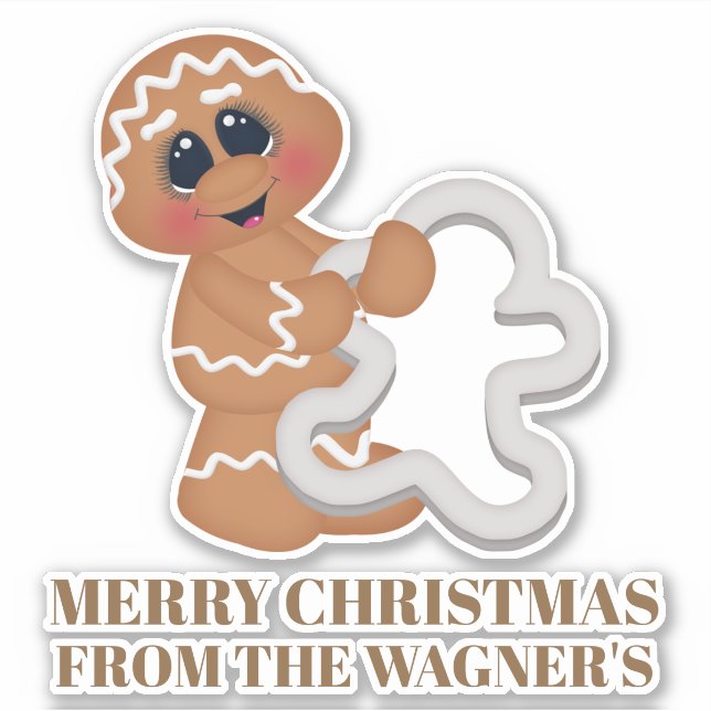 Cute Christmas baking cookie tin sticker (Front)