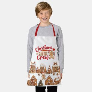 Cute Christmas Baking Crew Gingerbread Man Houses  Apron