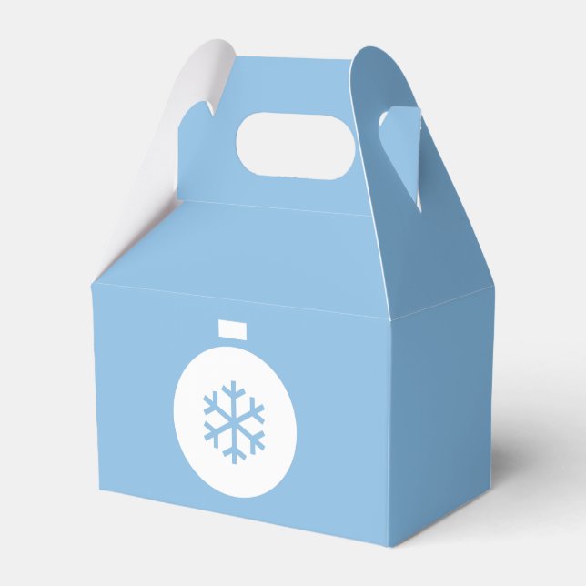 Cute Christmas Ball Blue Favour Box (Front Side)