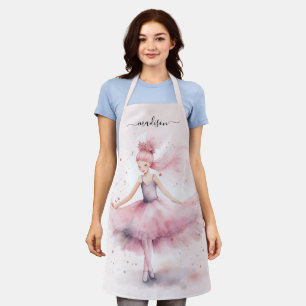 Cute christmas ballerina script name apron