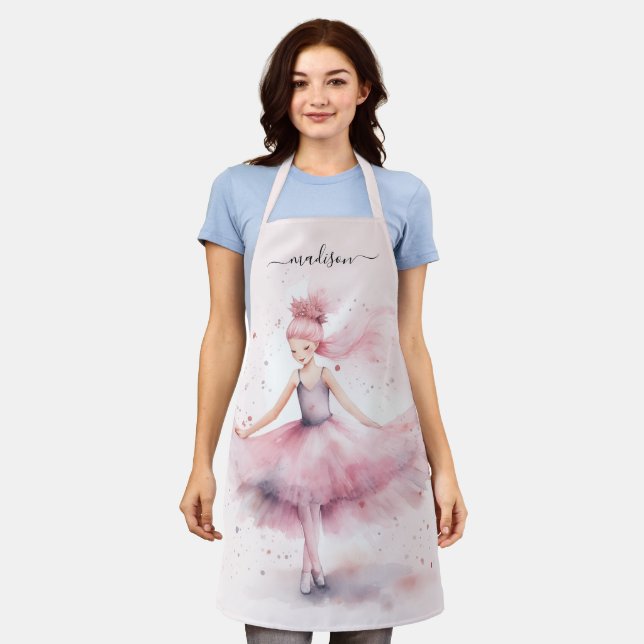 Cute christmas ballerina script name apron (Worn)