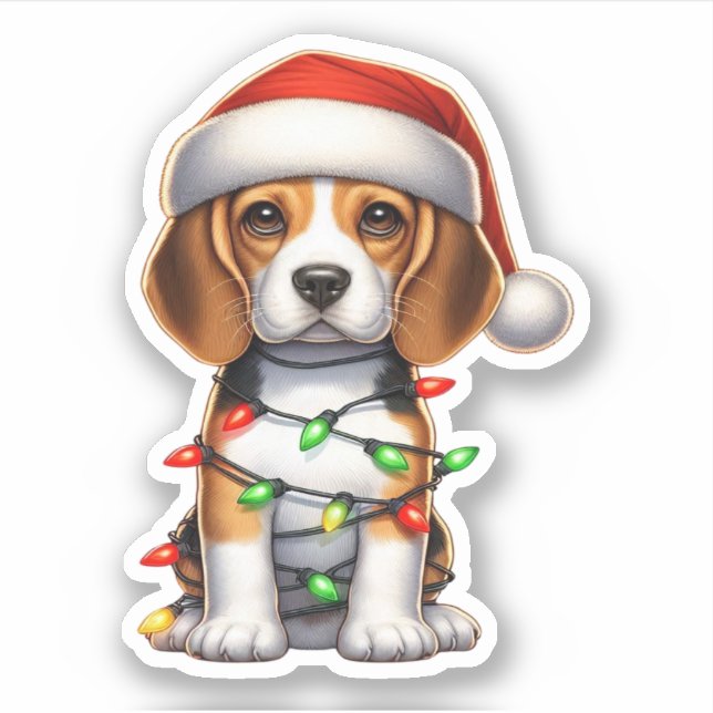 Cute Christmas Beagle (Front)