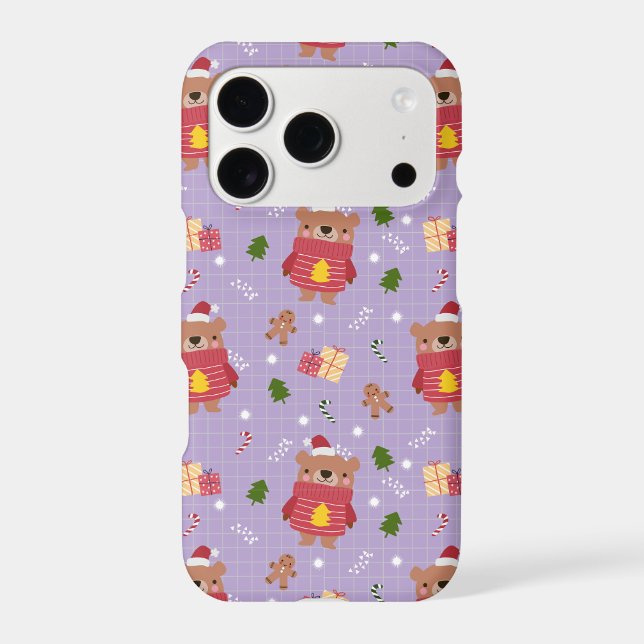 Cute Christmas Bear Pattern | Cozy Holiday Winter  (Back)