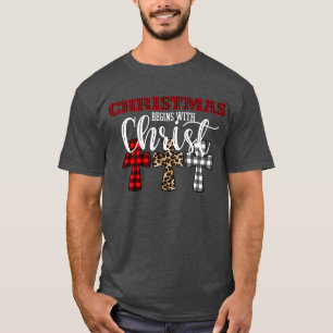 Cute Christmas Begins With Christ Religious T-Shirt