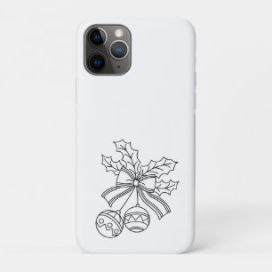 Cute Christmas bell Line Art Button iPhone 11 Pro Case