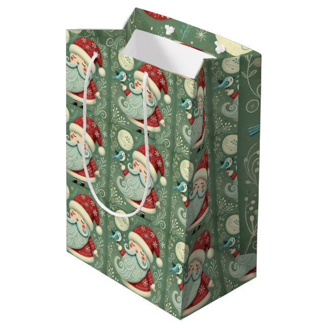 Cute Christmas bell Line Art Medium Gift Bag (Back Angled)