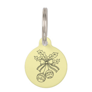 Cute Christmas bell Line Art Pet Tag