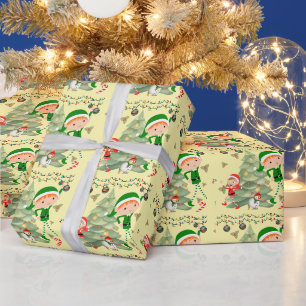 Cute Christmas bell Line Art Wrapping Paper