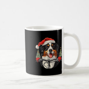 Cute Christmas Bernese Mountain Dog Riding A Bike Coffee Mug