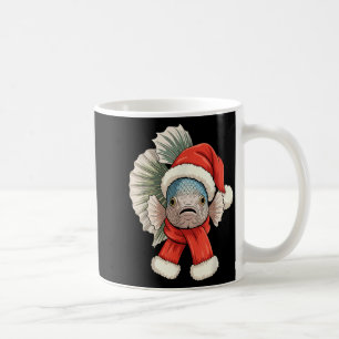 Cute Christmas Betta Fish Santa Coffee Mug