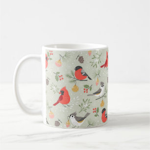 Cute Christmas Bird Pattern Holiday Design Coffee Mug