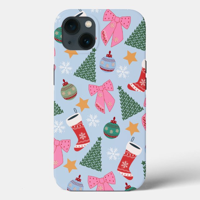 Cute Christmas Blue Case-Mate iPhone Case (Back)