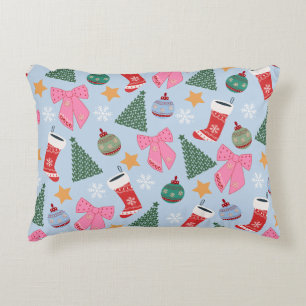 Cute Christmas Blue Decorative Cushion