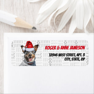 Cute Christmas Blue Heeler Dog Return Address Label
