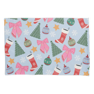 Cute Christmas Blue Pillowcase