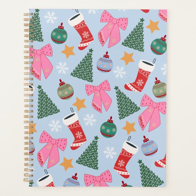 Cute Christmas Blue Planner (Front)