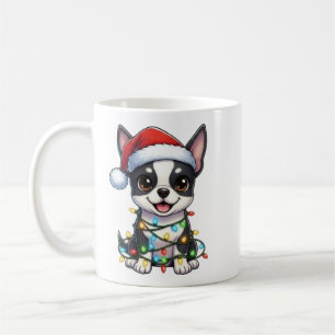 Cute Christmas Boston Terrier Mug