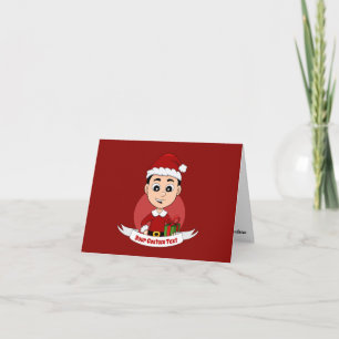 Cute Christmas boy cartoon Card
