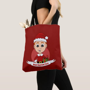 Cute Christmas boy cartoon Tote Bag