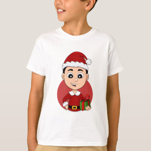Cute Christmas boy with black hair T-Shirt
