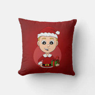 Cute Christmas boy with blonde hair Cushion