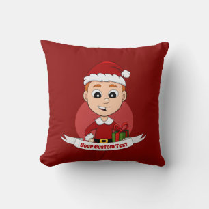 Cute Christmas boy with ginger hair Cushion