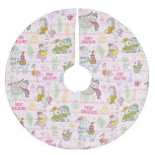 Cute Christmas Brushed Polyester Tree Skirt