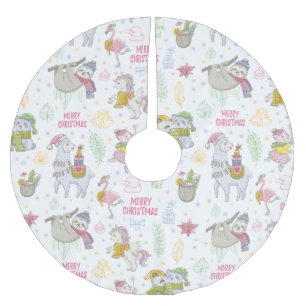 Cute  Christmas Brushed Polyester Tree Skirt