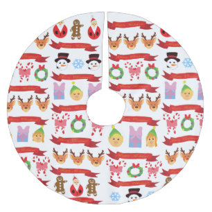 Cute Christmas Brushed Polyester Tree Skirt