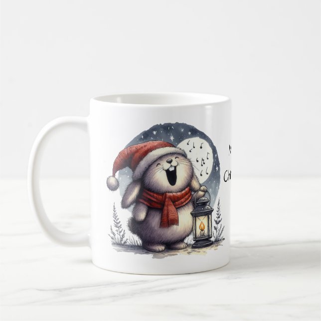 Cute Christmas Bunny Coffee Mug (Left)