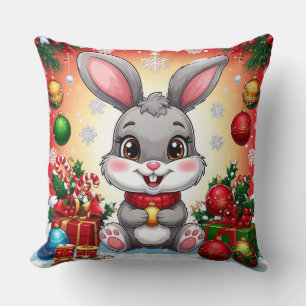 Cute Christmas Bunny Cushion