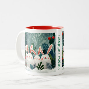 Cute Christmas Bunny Mug – Happy Holiday Bunnies