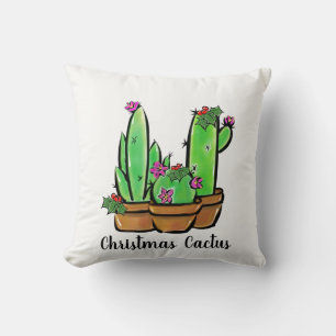 Cute christmas Cactus cacti succulents Cushion