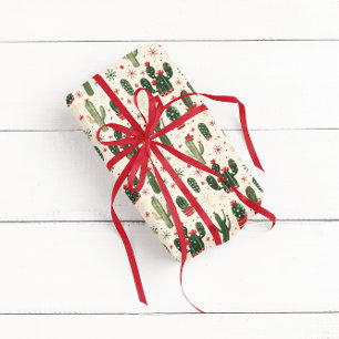 Cute Christmas Cactus   Desert  Wrapping Paper