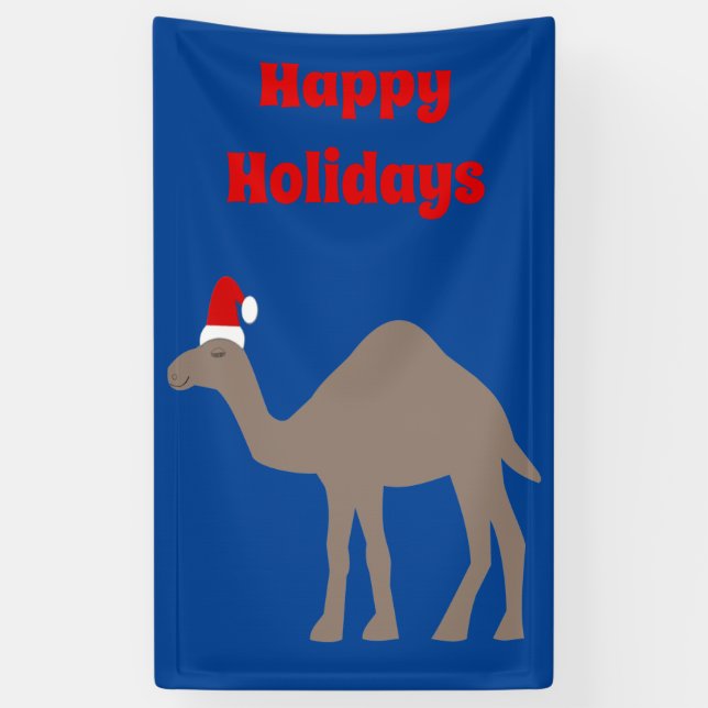Cute Christmas Camel Custom Banner (Vertical)