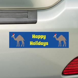 Cute Christmas Camel Custom Bumper Sticker