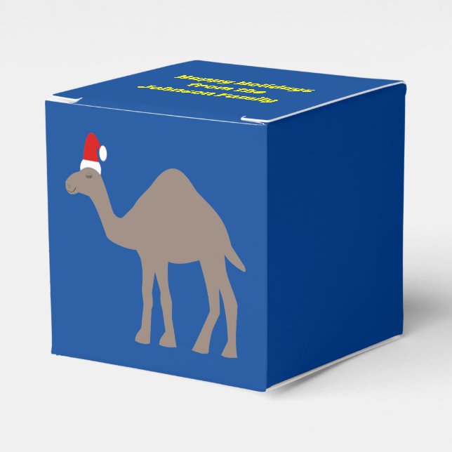 Cute Christmas Camel Custom Favour Box (Front Side)