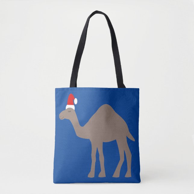 Cute Christmas Camel Patterned Double Side Print Tote Bag (Front)
