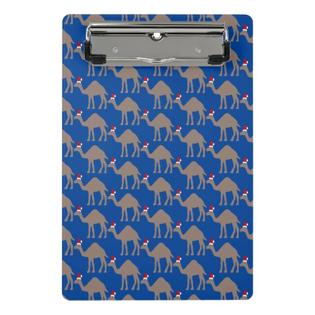 Cute Christmas Camel Patterned Mini Clipboard (Front)