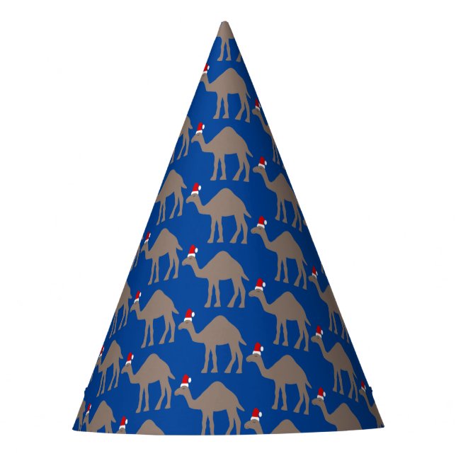 Cute Christmas Camel Patterned Party Hat (Front)