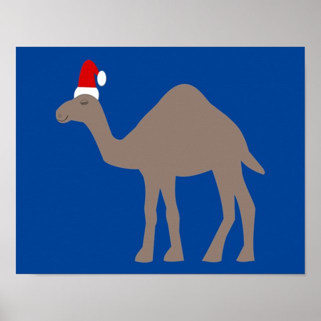 Cute Christmas Camel Poster (Front)