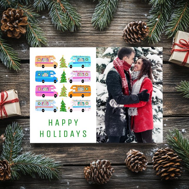 Cute Christmas Camper RV CUSTOM PHOTO Holiday Card (Cute Christmas Camper RV CUSTOM PHOTO Holiday Card
)