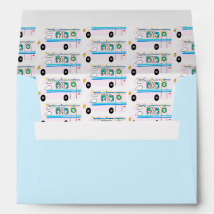 Cute Christmas Camper Vintage Motorhome RV Xmas Envelope