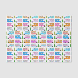 Cute Christmas Camper Vintage Motorhomes RV Xmas Tissue Paper